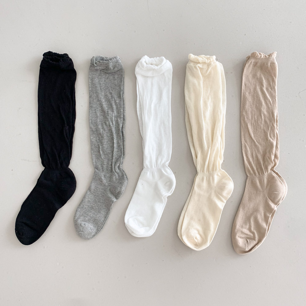 [봄코디] 퍼프 시스루 주름 셔링 워머 니삭스 양말 5color 상세 이미지 2
