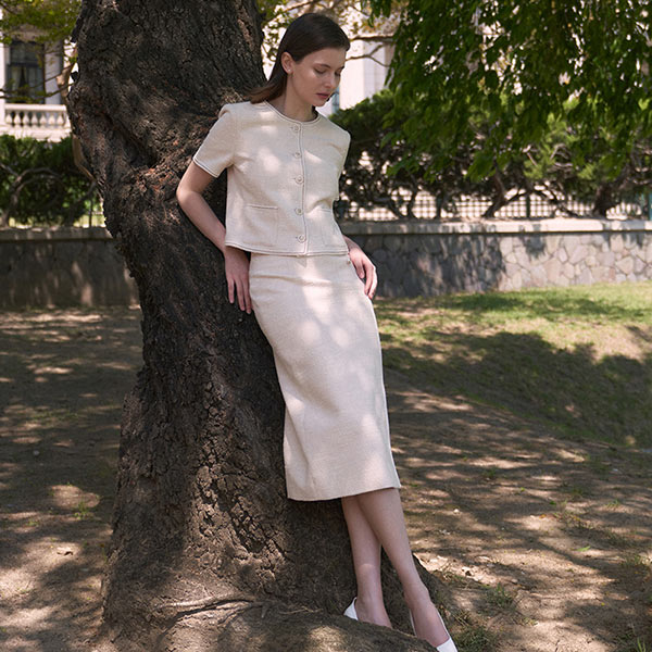 Ines Tweed Set-up_Light Pink 이미지 4