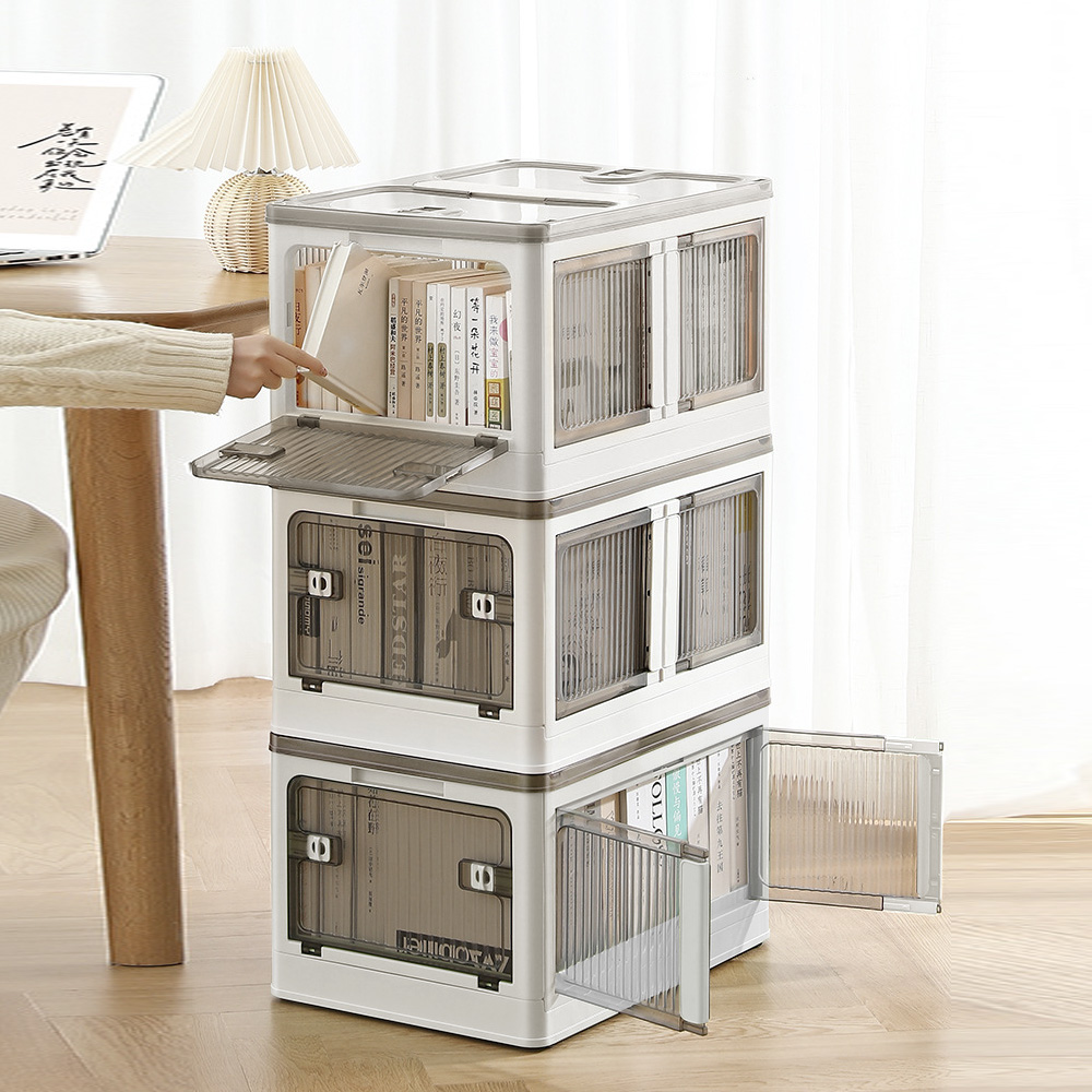 폴딩 리빙박스 플라스틱 접이식 투명 대형 옷정리함