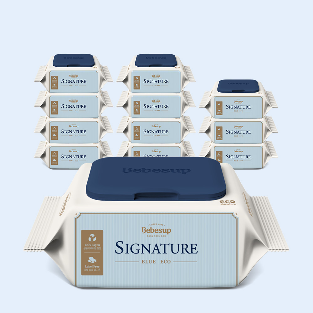 베베숲 시그니처 블루 에코 20매 휴대 12팩 캡 생분해 원단