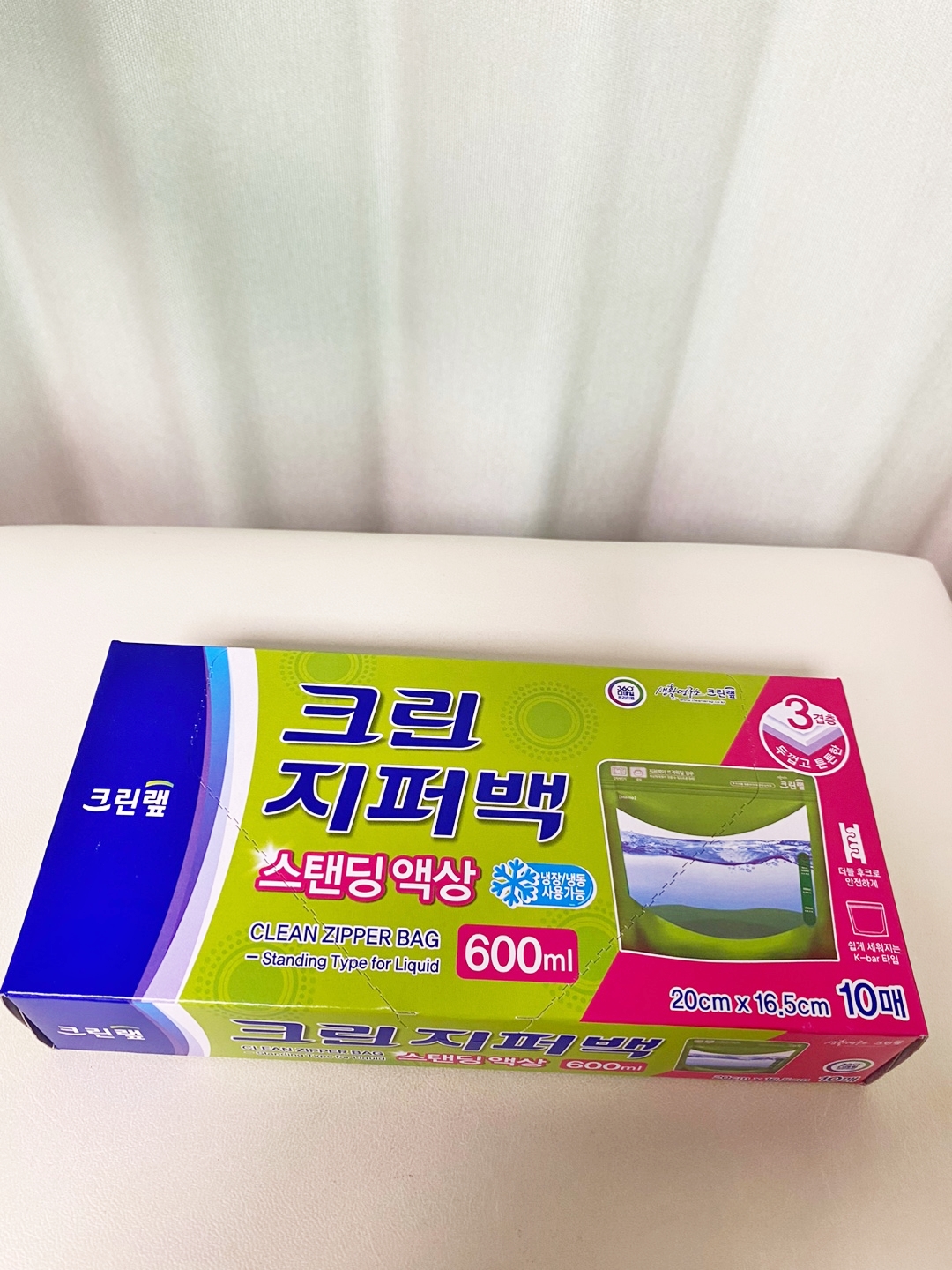 크린랲 크린 지퍼백 스탠딩 액상 중 600ml 10매 20cmX16.5cm : 쓰리라이프