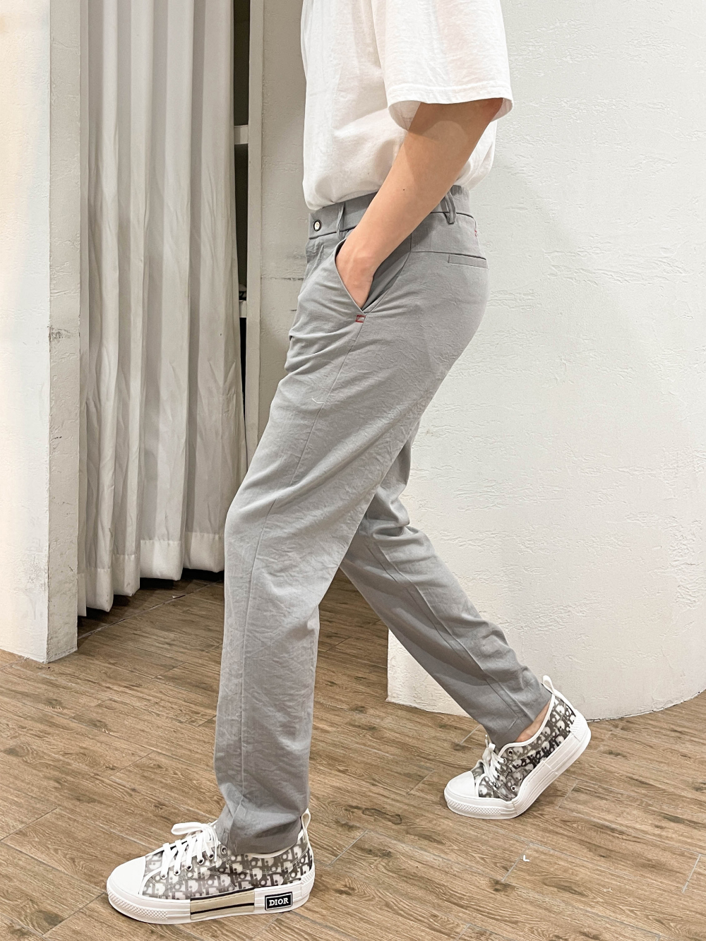 시어서커바지 남자여름슬랙스 슬림핏 여름 면바지 치노팬츠 - 상세 이미지 2