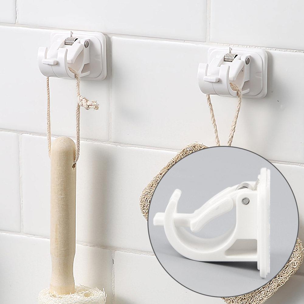 압축봉 거치대 고정 홀더 브라켓 커튼봉 집게 2개입