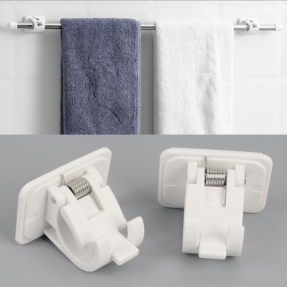 압축봉 거치대 고정 홀더 브라켓 커튼봉 집게 2개입