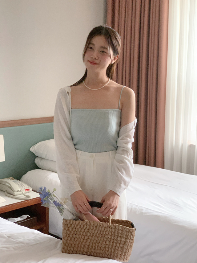 💕URBANE MADE 살안타템🌴💕 뮤트 여름 얇은 볼레로 크롭 리본 볼레로 가디건 (당일 4c) /여름가디건/여름볼레로/휴양지룩/여행룩/데이트룩 상세 이미지 212