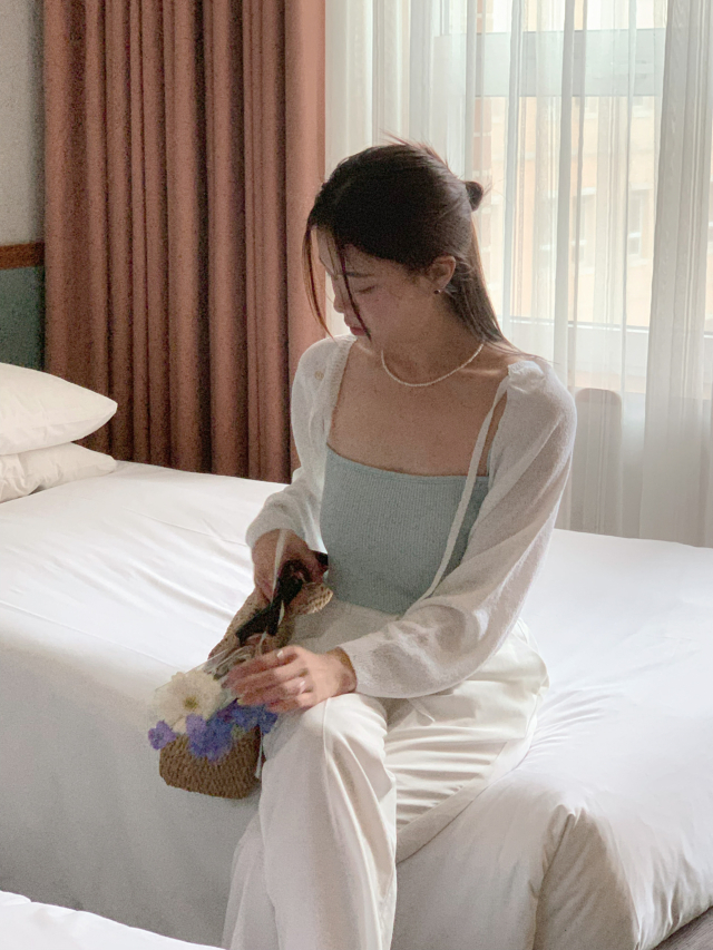 💕URBANE MADE 살안타템🌴💕 뮤트 여름 얇은 볼레로 크롭 리본 볼레로 가디건 (당일 4c) /여름가디건/여름볼레로/휴양지룩/여행룩/데이트룩 상세 이미지 210