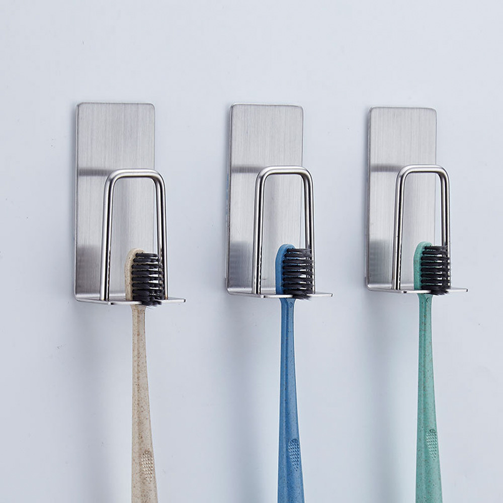 스텐304 칫솔꽂이 접착식 칫솔 걸이 칫솔거치대 1개