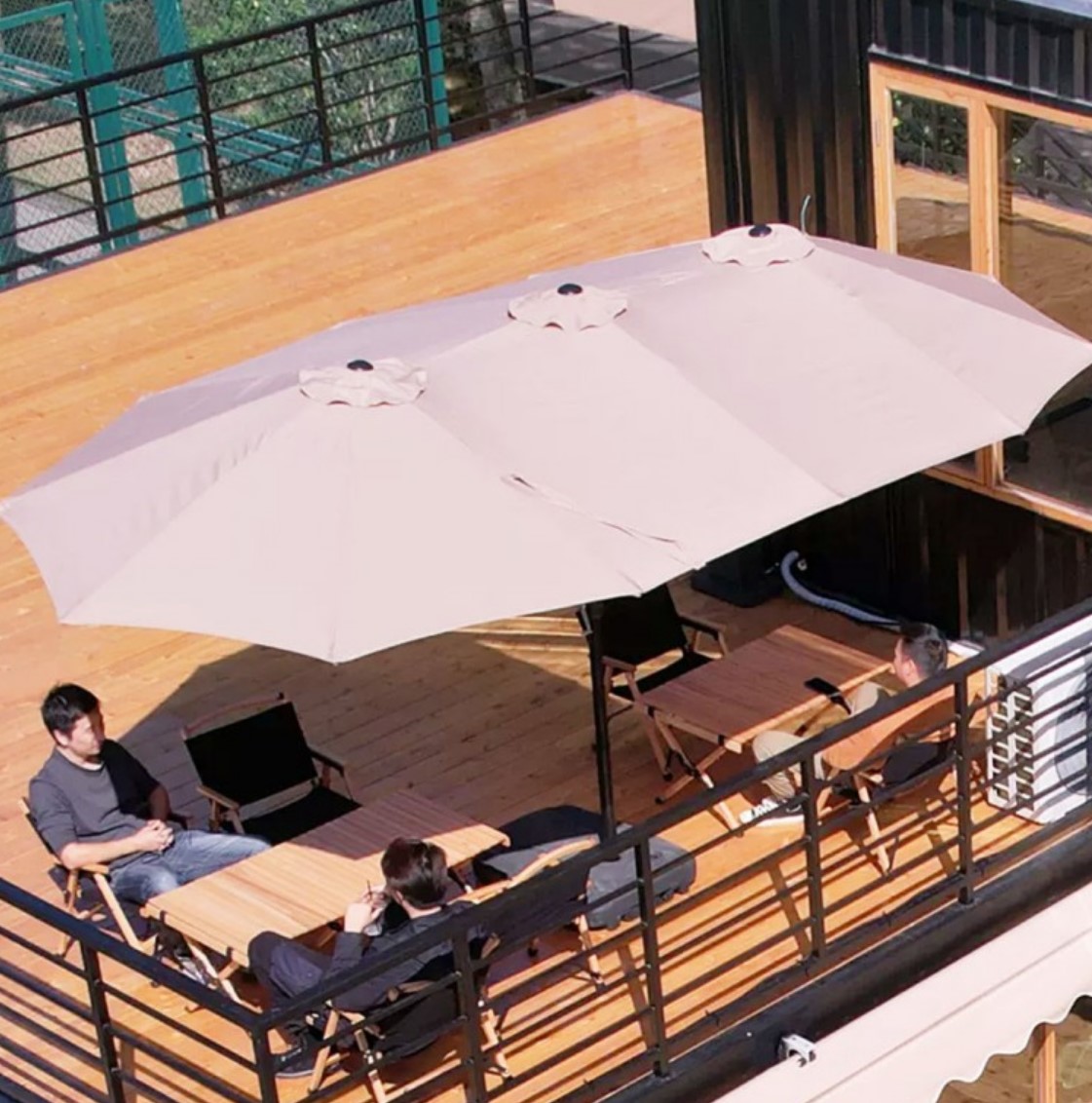 특대형파라솔 야외 옥상 비치 도르래 코스트코 받침대 철제형 감성 접이식 일자 물통미포함