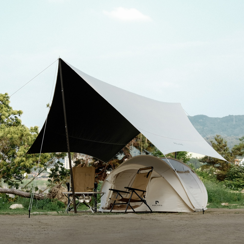 폴라리스 뉴 헥사타프 블랙코팅 캠핑 차박 타프 스킨 대형 그늘막