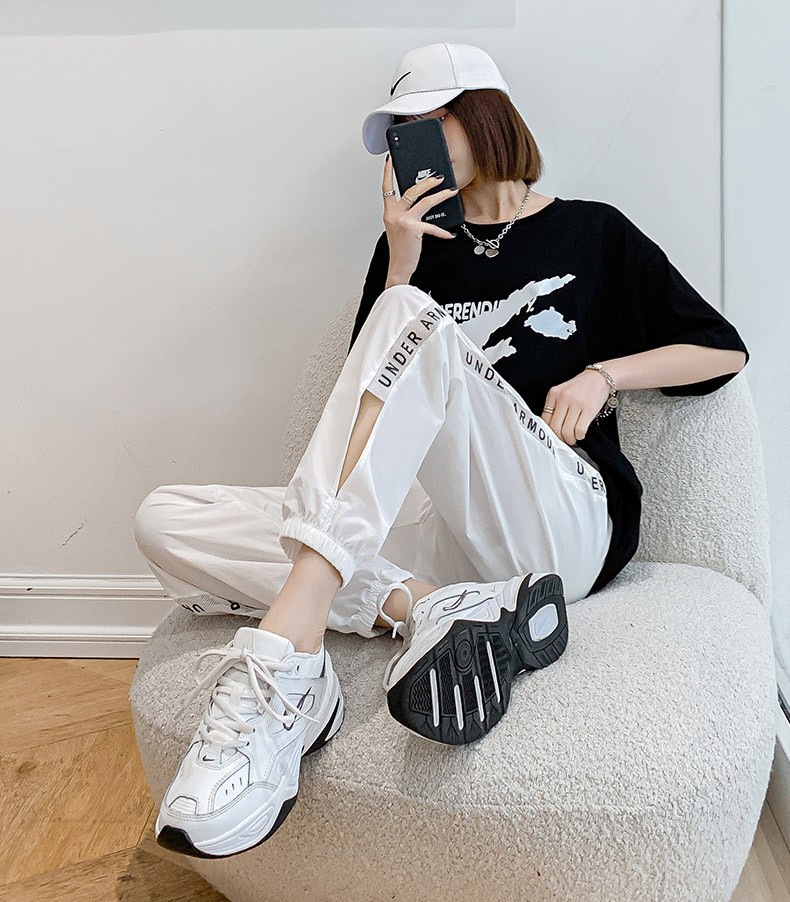 여자여자몰 아이스원단 시크 레터링 라인망사 아노락 트레이닝 조거팬츠 시원한 캐쥬얼팬츠