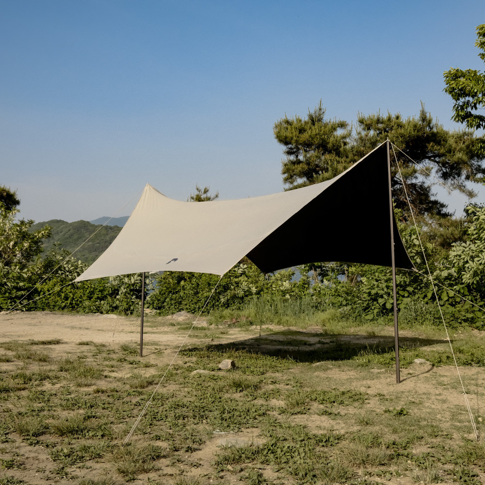 폴라리스 뉴 헥사타프 블랙코팅 캠핑 차박 타프 스킨 대형 그늘막