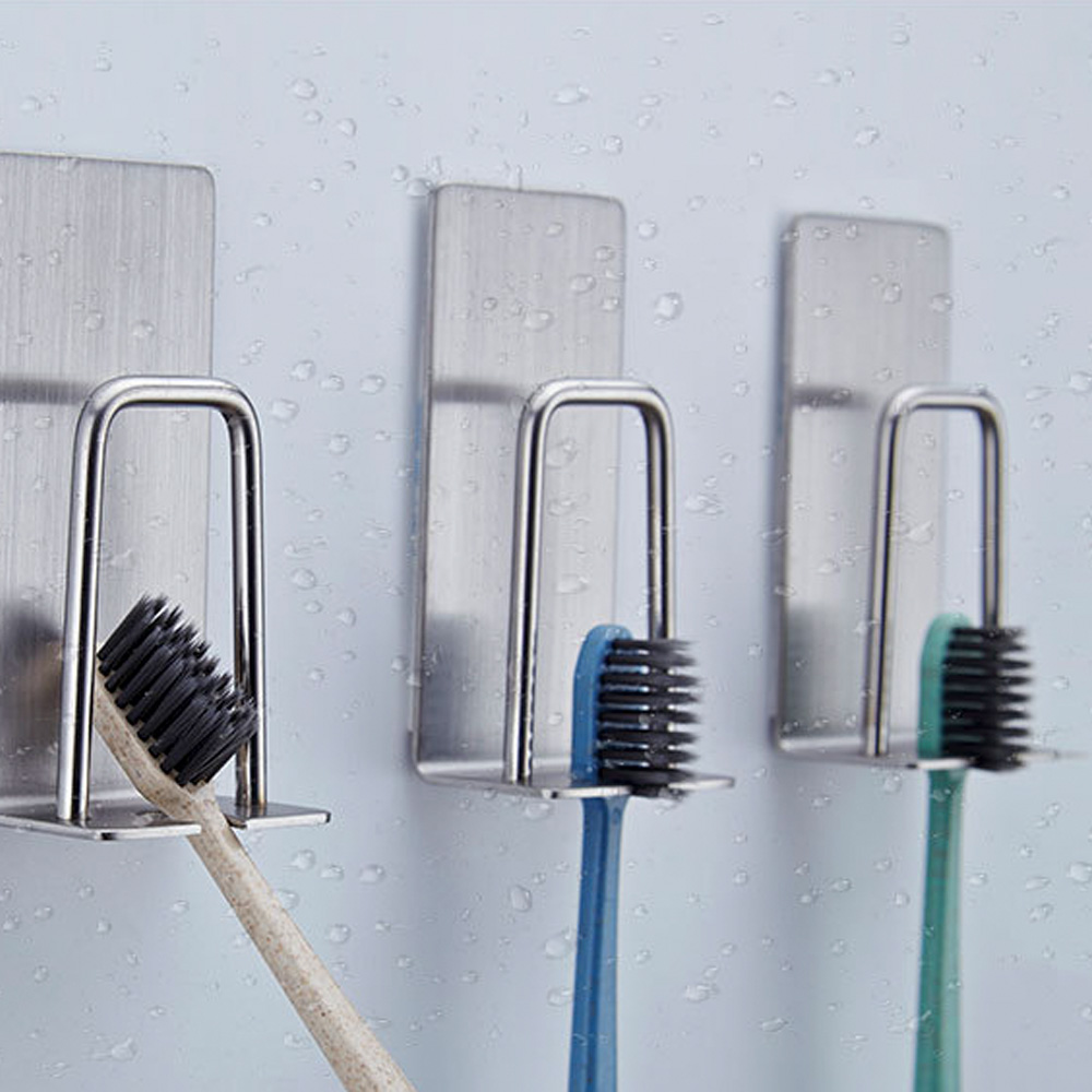 스텐304 칫솔꽂이 접착식 칫솔 걸이 칫솔거치대 1개