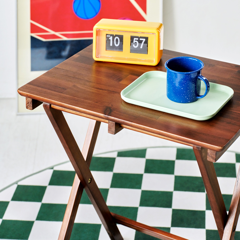 에이든 티크 접이식 테이블 - 브라운