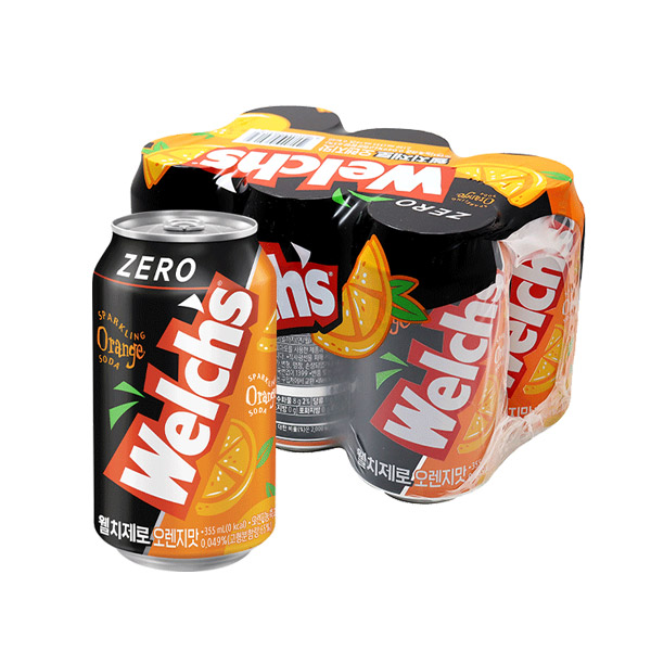 [농심]웰치스 웰치 제로 칼로리 오렌지맛 355ml x 6캔 : 글로벌푸드 스토어