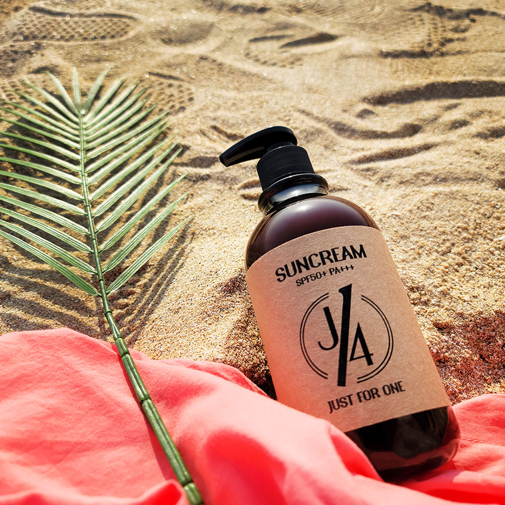저스트포원 J41 선크림 대용량 500ml SPF50+ 골프 스포츠 끈적임없는 촉촉한 온가족 자외선차단제 썬크림 - 상세 이미지 3