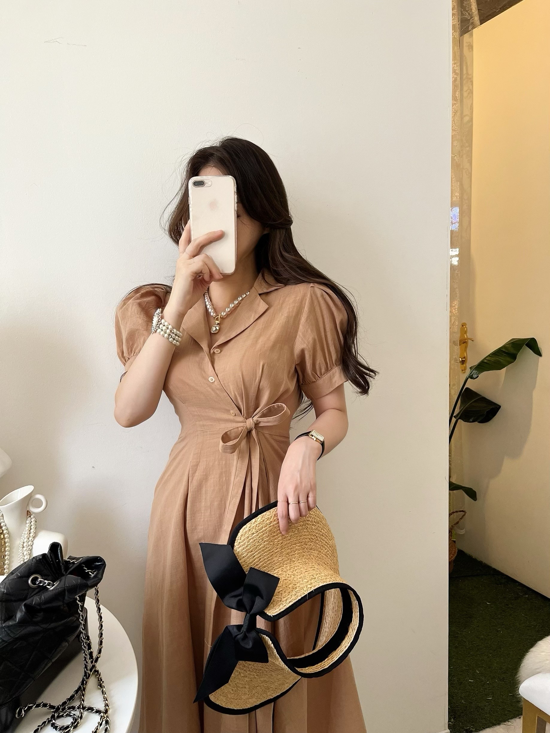 라드린 리넨 랩원피스 (리본,스트랩,셔츠원피스) [비비아레이디]