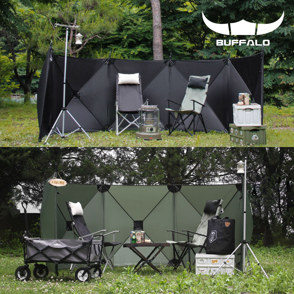[라운지전용] 버팔로 5면 원터치 윈드스크린 사생활보호 차단 바람막이 버클 연결가능 캠핑용품