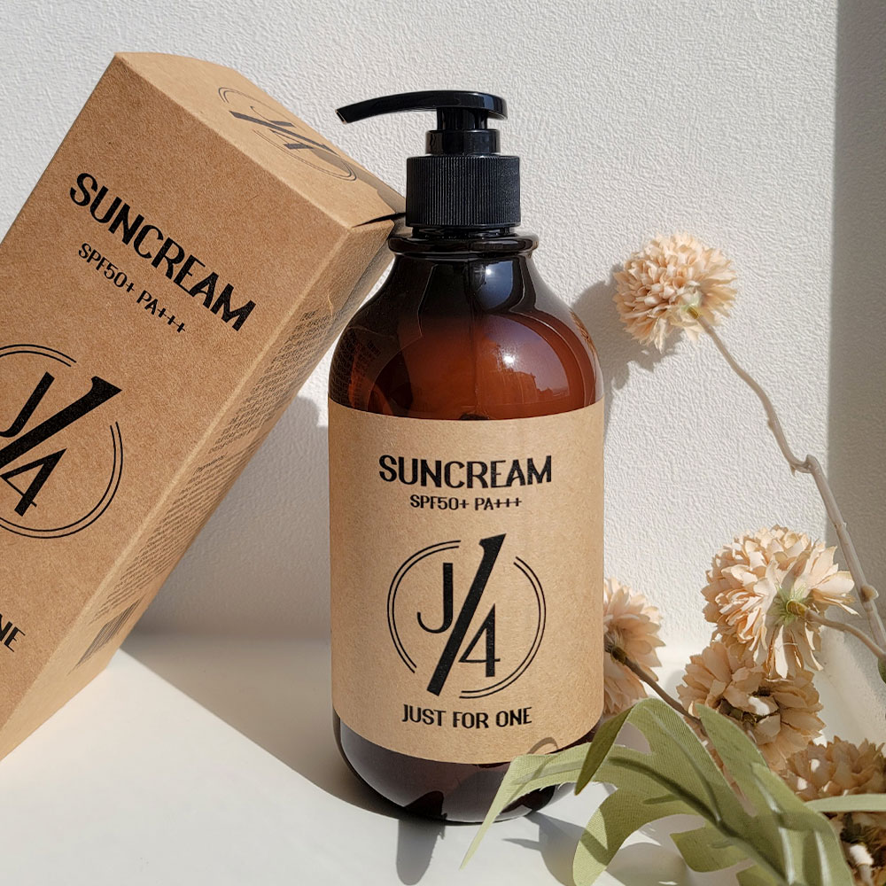 저스트포원 J41 선크림 대용량 500ml SPF50+ 골프 스포츠 끈적임없는 촉촉한 온가족 자외선차단제 썬크림 - 상세 이미지 4