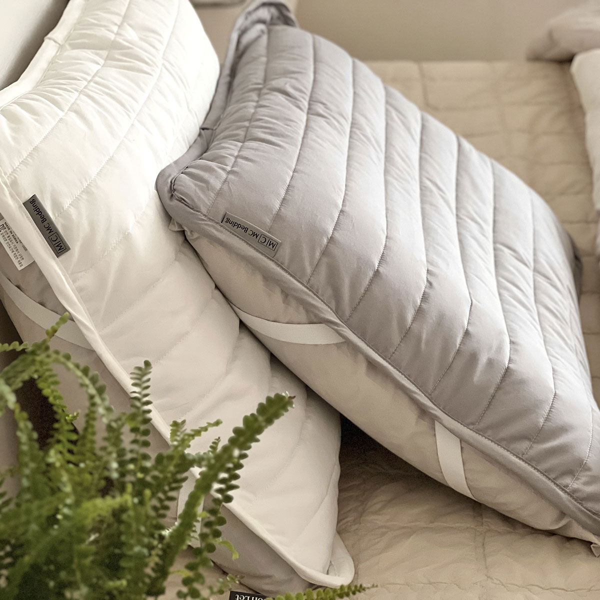 엠시베딩 밴딩베개커버 교체하기 편리한 1+1 알러지케어 베개커버 5070