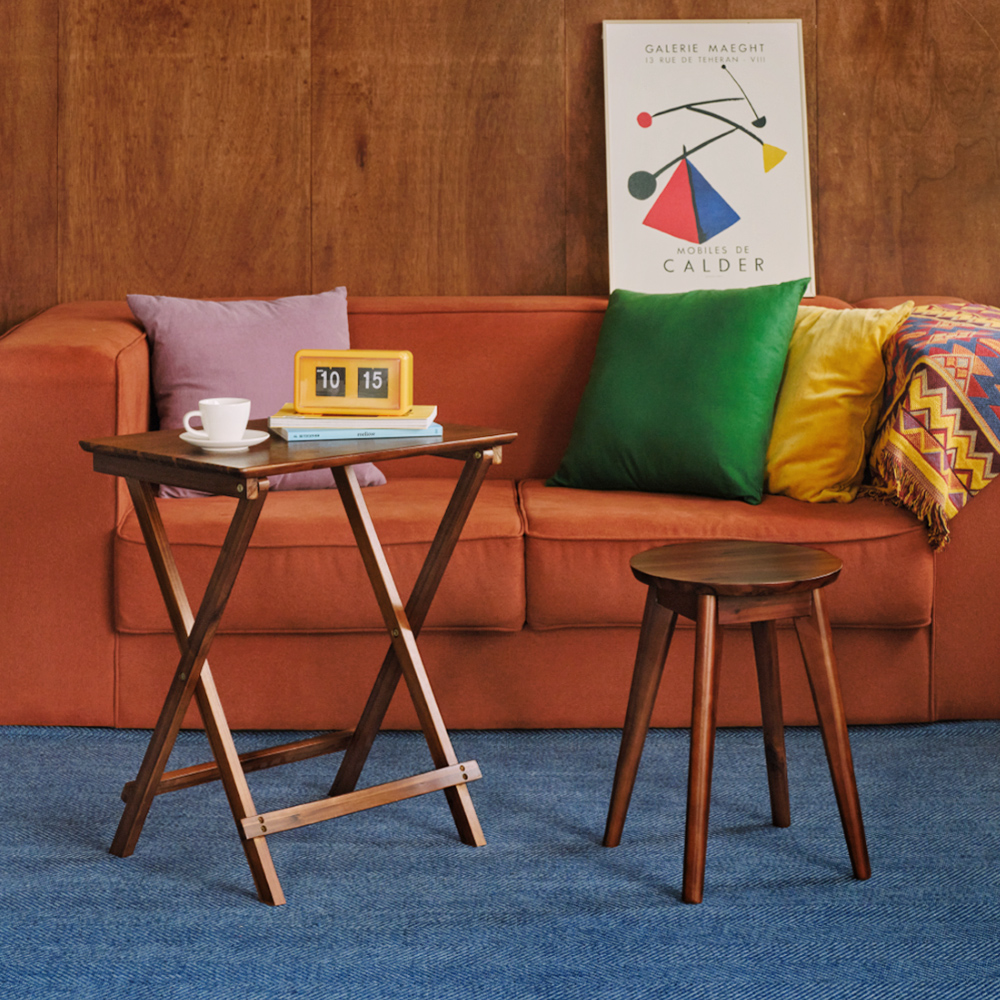 에이든 티크 접이식 테이블 - 브라운