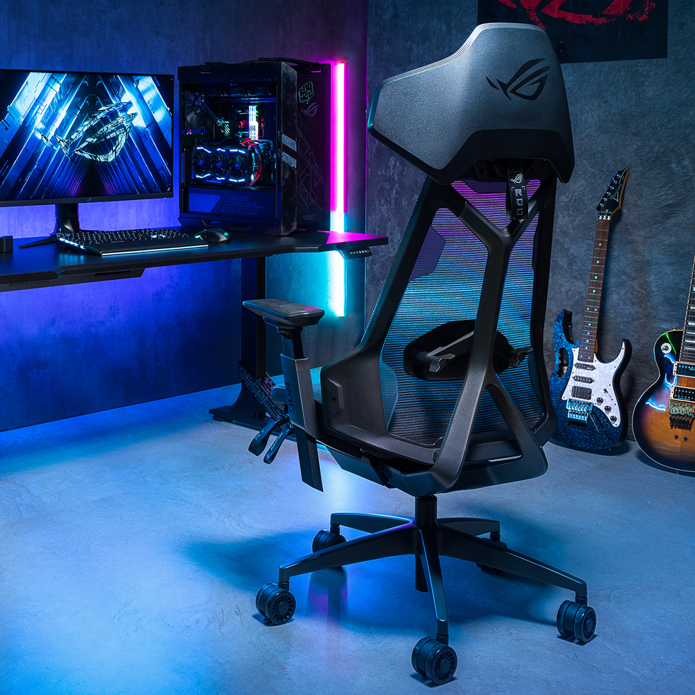 ROG DESTRIER ERGO 알루미늄 코어, 풀 메쉬 게이밍 의자