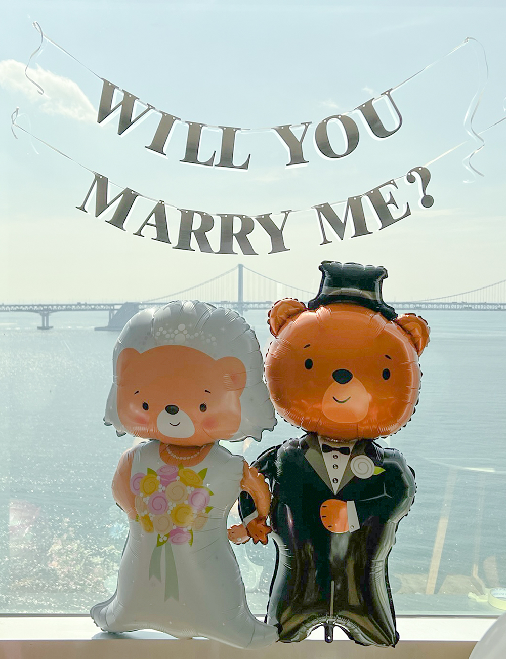 프로포즈 용품 세트 소품 결혼 이벤트 답 트렁크 풍선 액자 로즈골드 이미지 4