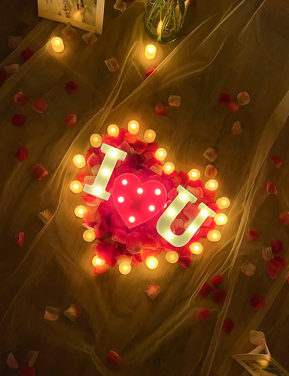 프로포즈 용품 세트 소품 결혼 이벤트 답 트렁크 풍선 액자 로즈골드 이미지 3