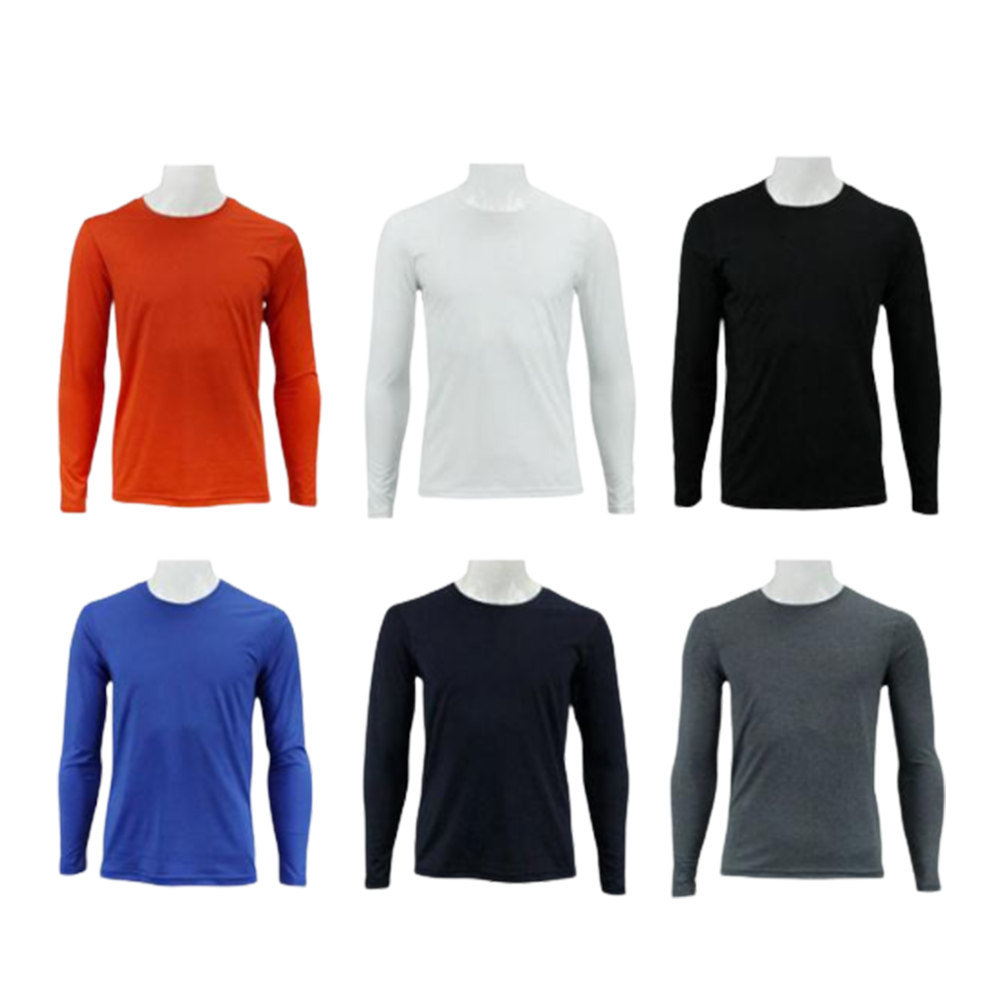 S-3XL 남성 긴팔 티셔츠 남자 티 봄 가을 빅사이즈 라운드 넥 무지 여름 이너 편한 이미지 1