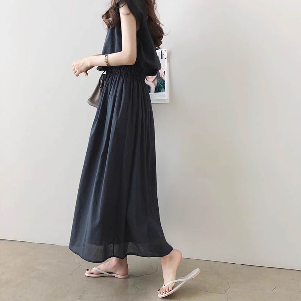 캡소매 롱원피스 멕시롱 나시 린넨 동남아여행 시원한 여름 휴양지 이미지 3