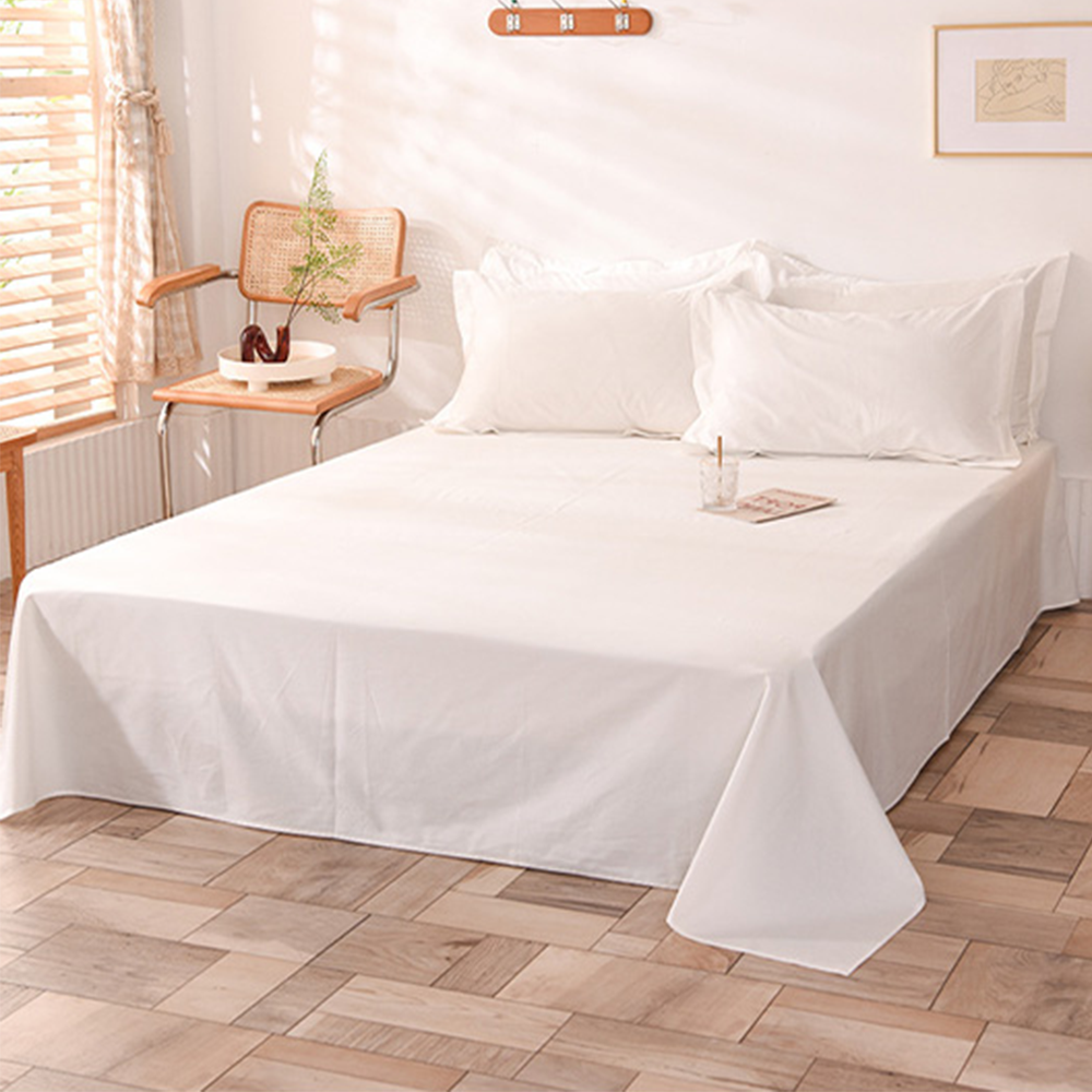침대 시트 플랫 흰색 호텔 펜션 화이트 매트리스 여름 커버 고급 숙박 퀸 싱글 사이즈