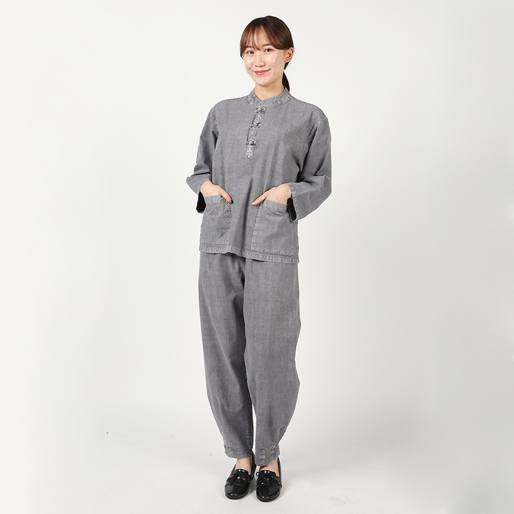 여자 봄가을 생활한복 20수 자수 티 바지 개량 계량 한복 절복 법복 이미지 8