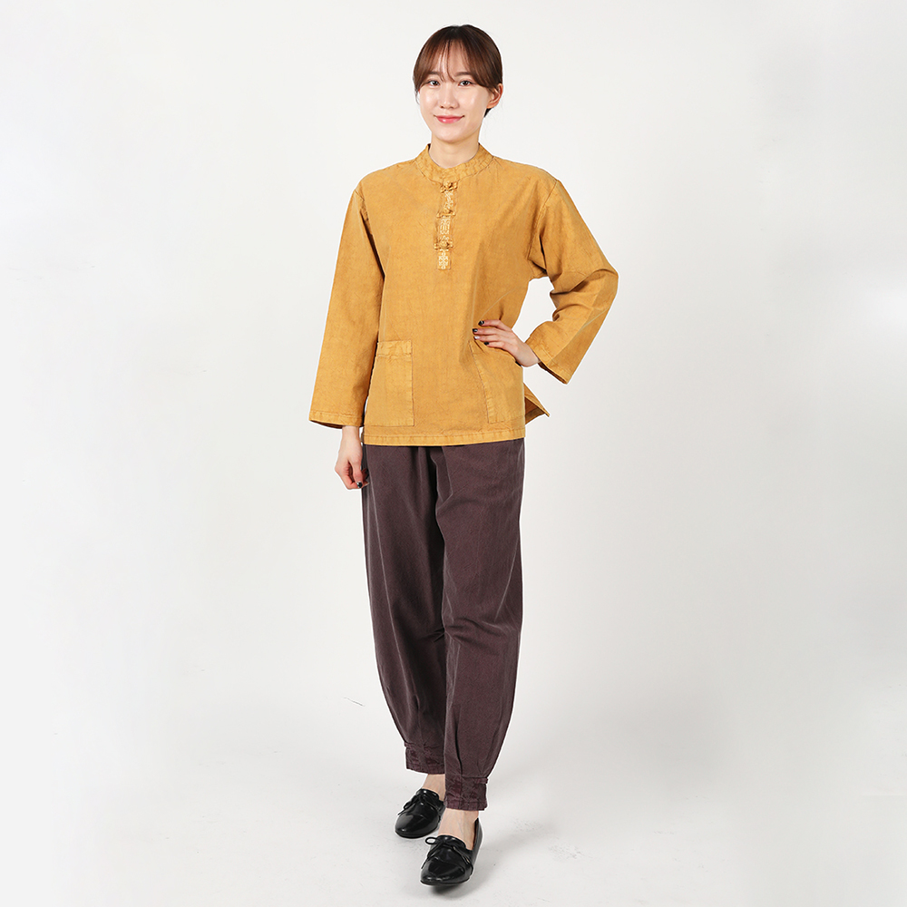 여자 봄가을 생활한복 20수 자수 티 바지 개량 계량 한복 절복 법복 - 상세 이미지 2