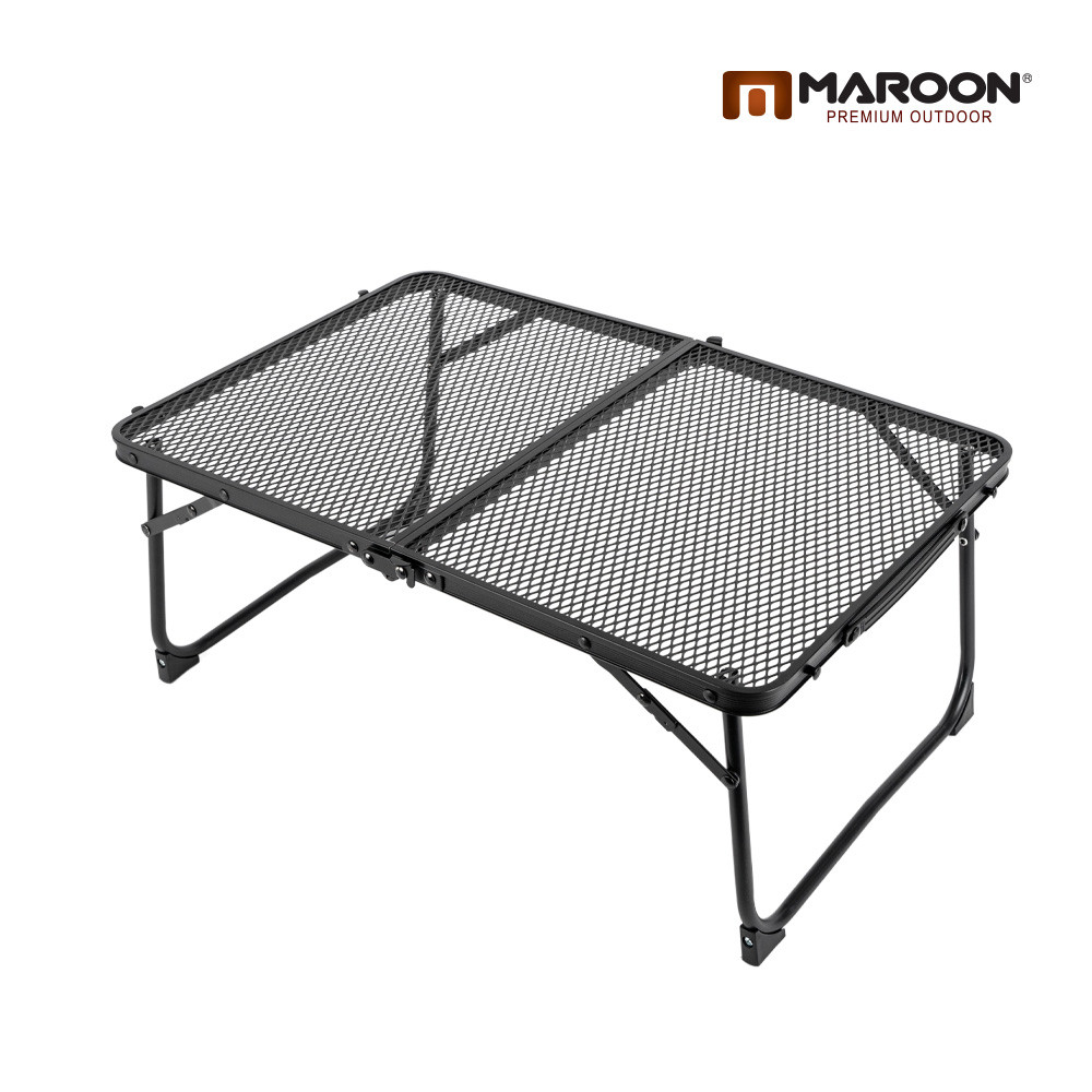 마룬 아이언 미니 2폴딩 테이블 메쉬 테이블 캠핑 차박 피크닉 좌식