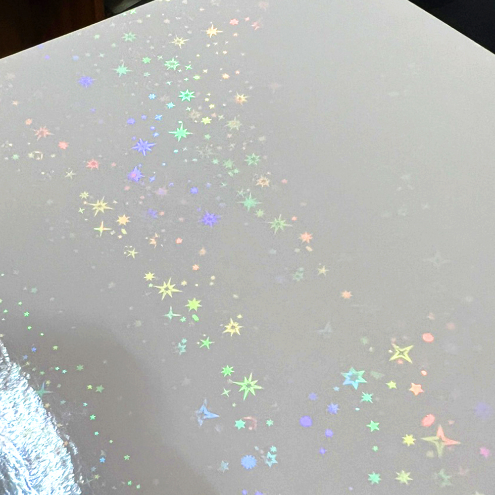 포토카드 홀더 탑로더 아이돌 사진 별 홀로그램 시트지 투명 코팅지 폴라로이드 꾸미기 A4
