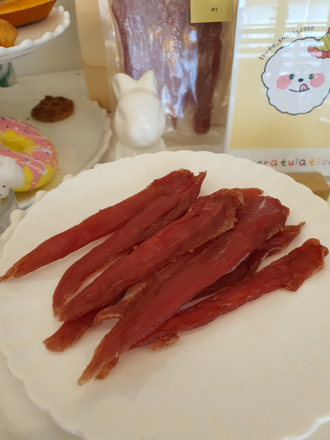 강아지 수제 간식 오리안심 말랑말랑 건조져키 - 상품 이미지