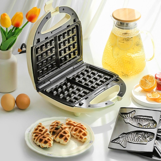 가정용 미니 와플기 얇은 전기와플기계 전기와플팬