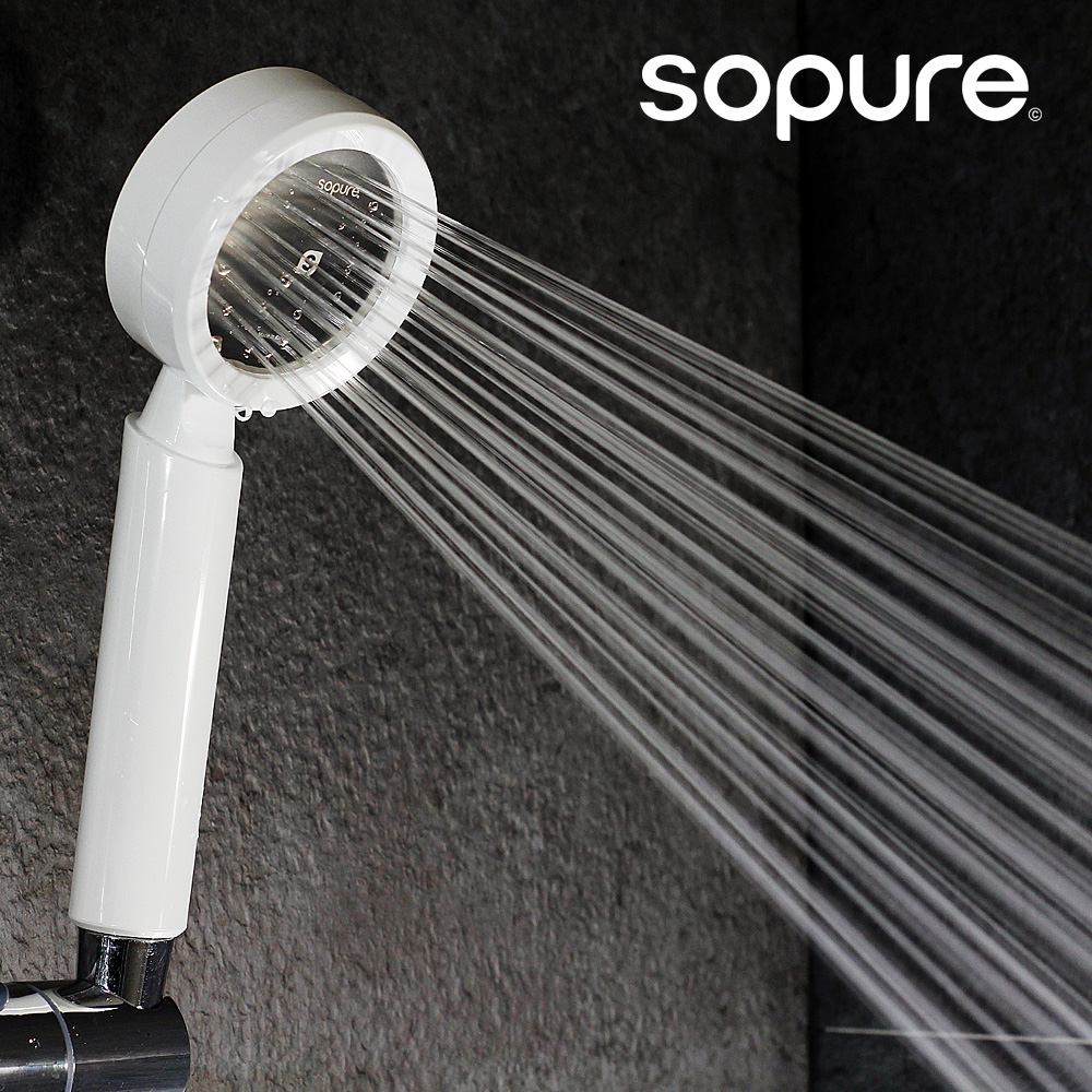 소퓨어 샤워기 헤드 스트롱8 화이트 굵은물줄기 수압상승 국산 STRONG8 WP