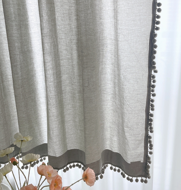 멜란 무지 폼폼 그레이 아이방 빈티지 아기방 맞춤제작 여아 남아