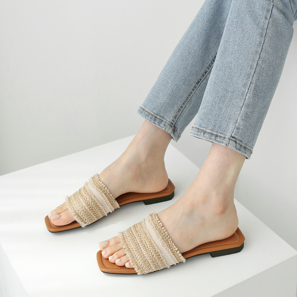 발편한 쿠션 여성 빅사이즈 슬리퍼 라탄슬리퍼