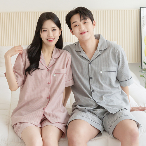 커플잠옷 여성 잠옷 남자 파자마 반팔 신혼부부 연인 803_703 퍼스트 - 상세 이미지 2