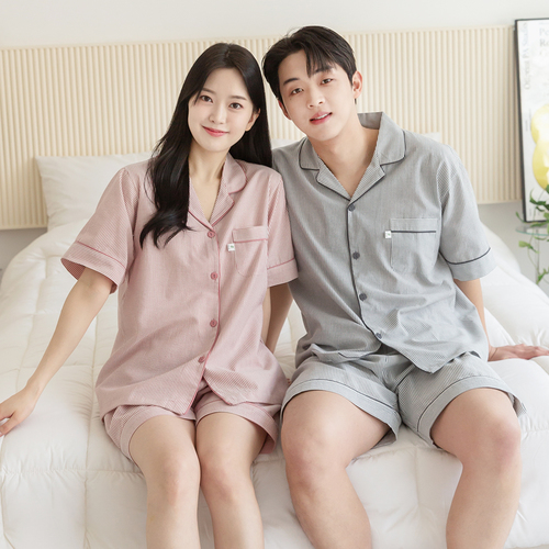 커플잠옷 여성 잠옷 남자 파자마 반팔 신혼부부 연인 803_703 퍼스트 - 상세 이미지 4