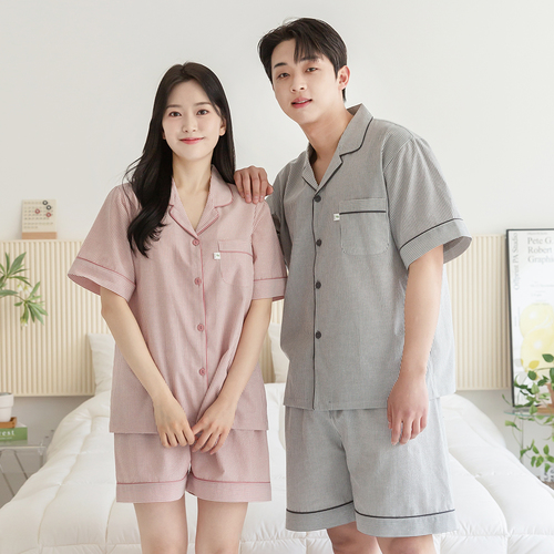 커플잠옷 여성 잠옷 남자 파자마 반팔 신혼부부 연인 803_703 퍼스트 - 상세 이미지 3