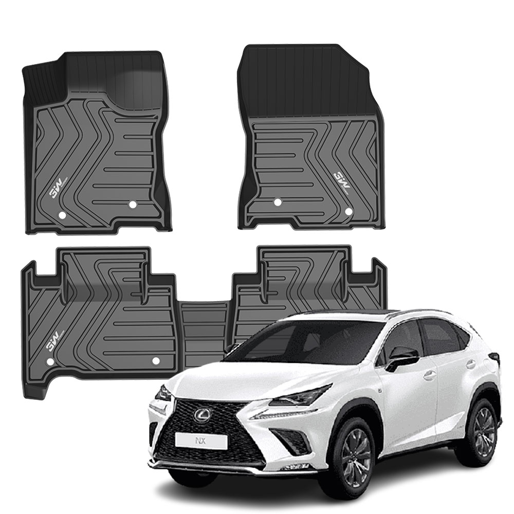 3W 에코라이너 TPE 카매트 3D 고무 바닥매트 렉서스 NX 1세대 NX300h, 운전석+조수석+뒷자석 - 상품 이미지