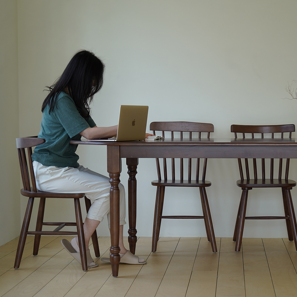 자야캠핑 코콜라 월넛 원목 타원형 4인 6인 식탁 테이블 1800