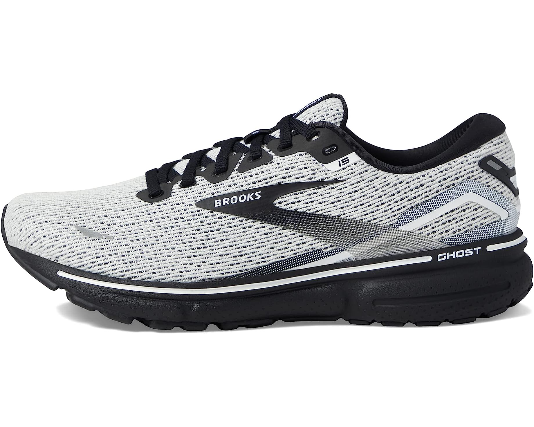 브룩스 BROOKS GHOST 15 남성 러닝화 White/Black - 상세 이미지 3