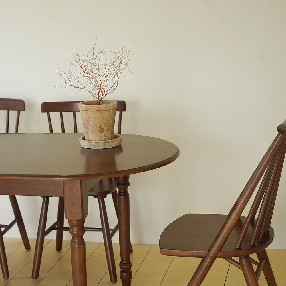 자야캠핑 코콜라 월넛 원목 타원형 4인 6인 식탁 테이블 1800