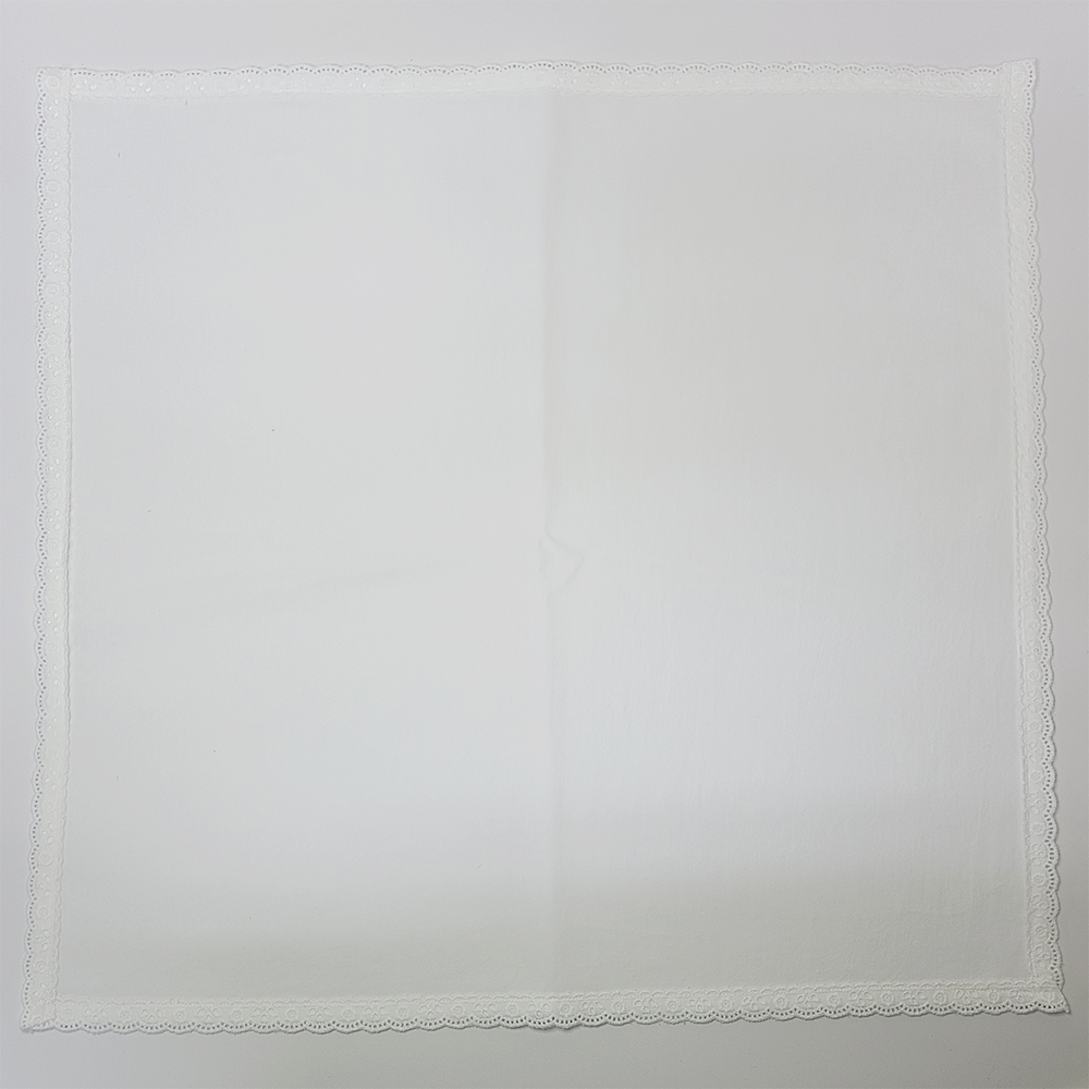20수 광목 손수건 무지 레이스 손수건 50X50 - 상세 이미지 3
