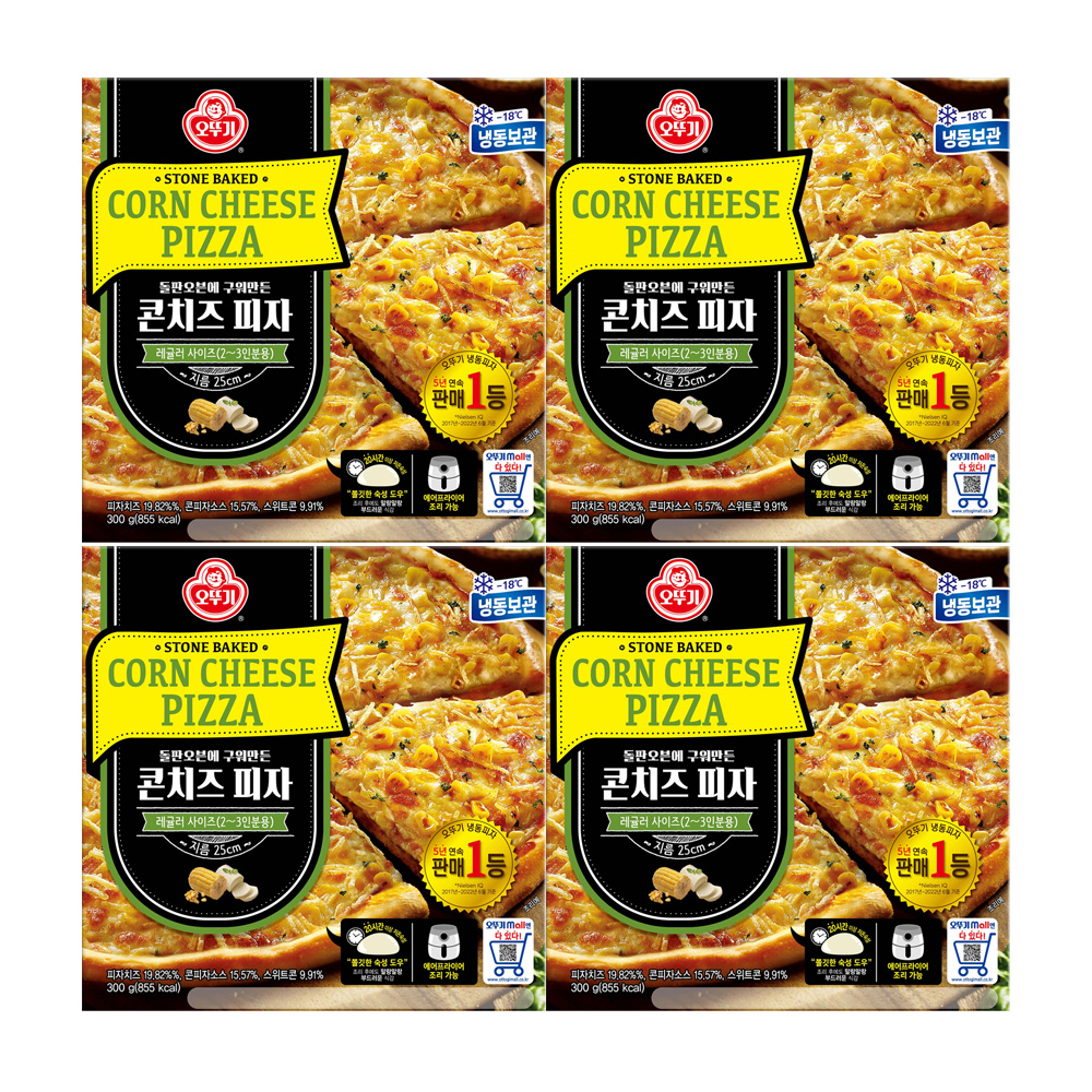 오뚜기 콘치즈 피자 300g 4개 - 메인 이미지
