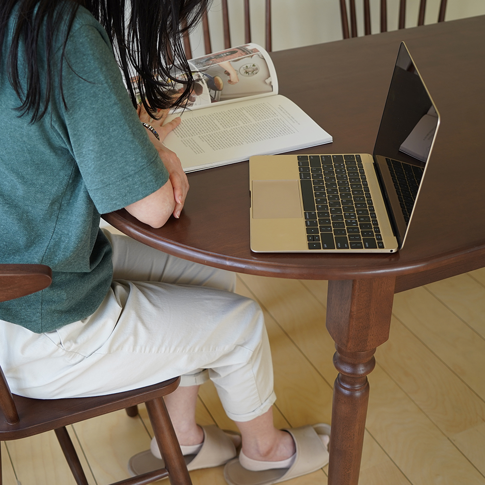 자야캠핑 코콜라 월넛 원목 타원형 4인 6인 식탁 테이블 1800