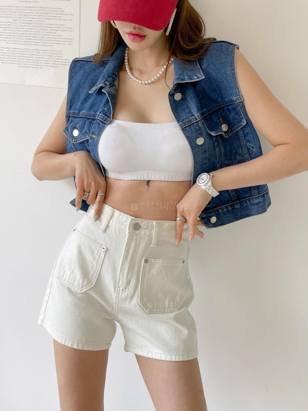 3부청반바지 아웃포켓 여름 데님팬츠 이미지 6